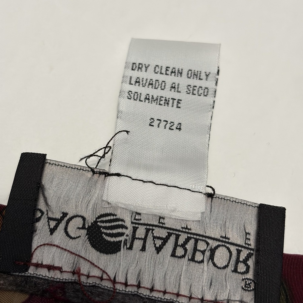 Vintage Deadstock Pleated Floral Burgundy Midi Skirt 6 Old Money Academia Paris - Picture 4 of 8